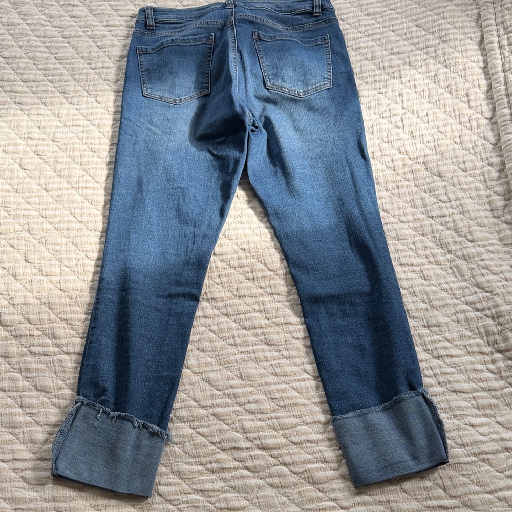 d. jeans Women's Blue Cuffed Ankle Jeans - Picture 2 of 3
